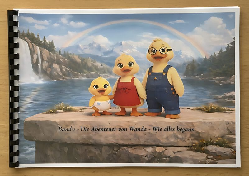Die Abenteuer von Entchen Wanda – Band 1 - Handmade Ringbuch (A4-Querformat)